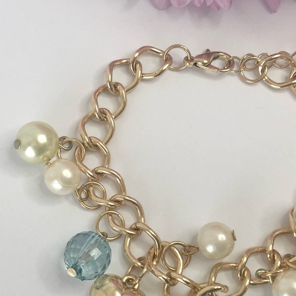 Blue Pearl owl charm bracelet - Picture 3 of 3